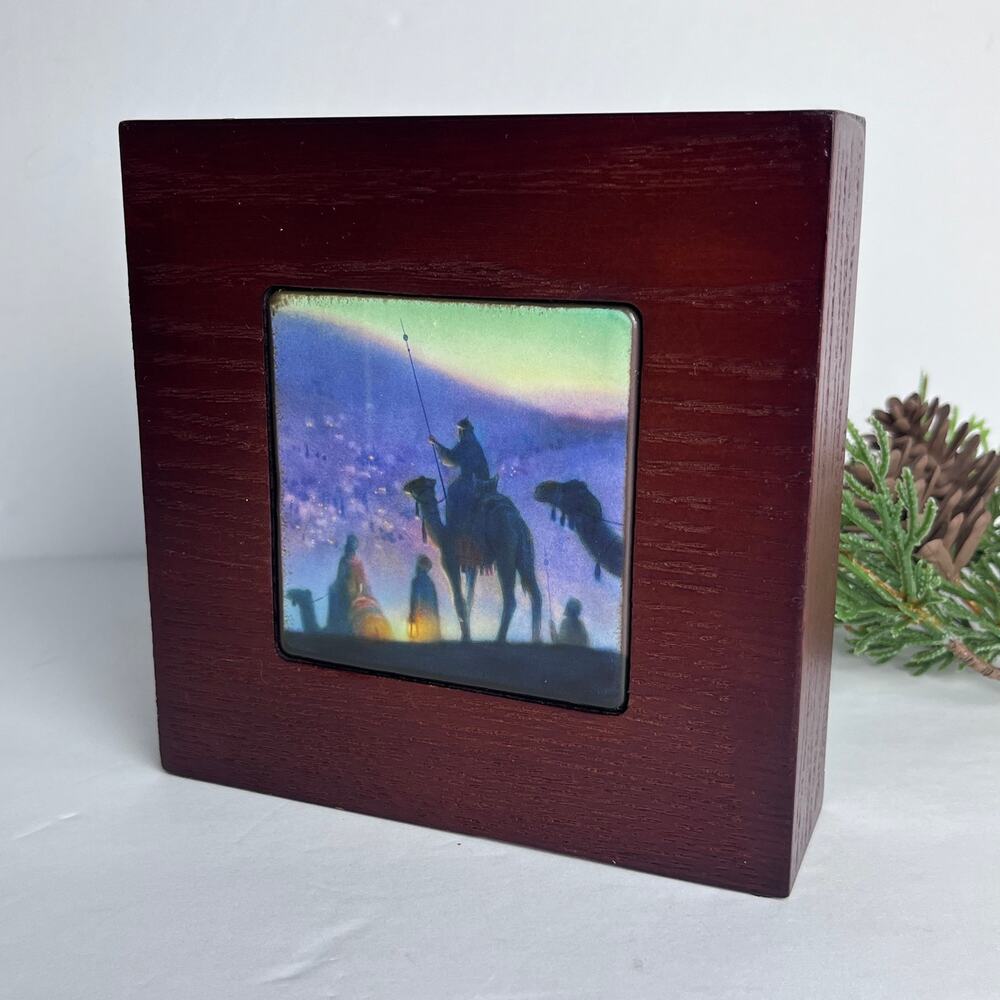 Hallmark Mark Kesler Collection Nativity Wise Men Wooden Tile Block Decor